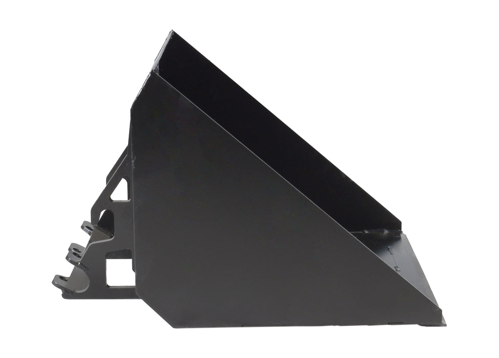 29" low-profile bucket with smooth edge, 130 L, for DUESOSKID-30 stand-on skid steer (Available December 2025)