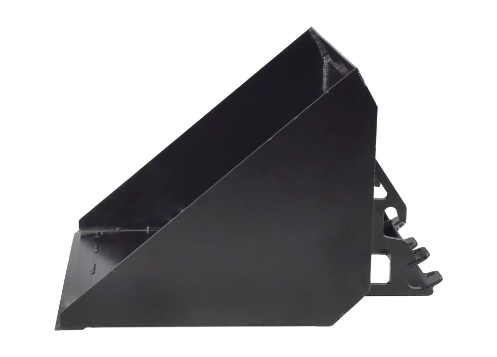 29" low-profile bucket with smooth edge, 130 L, for DUESOSKID-30 stand-on skid steer (Available December 2025)