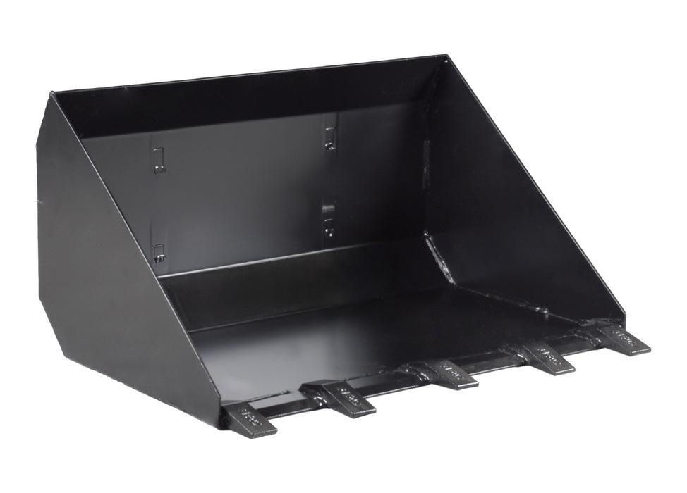 29" low-profile bucket with teeth, 80L, for DUESOSKID-30 stand-on skid steer (Available December 2025)