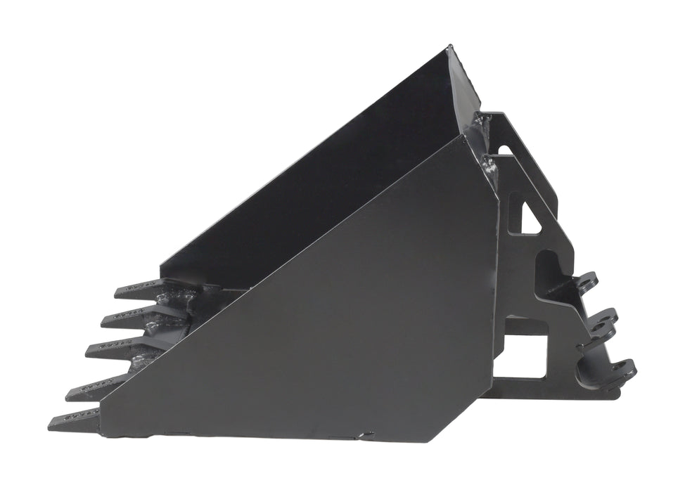 29" low-profile bucket with teeth, 80L, for DUESOSKID-30 stand-on skid steer (Available December 2025)