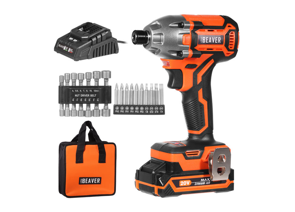 1/4" Impact screw-driver - 20V - 2Ah Battery, Accessories & Bag