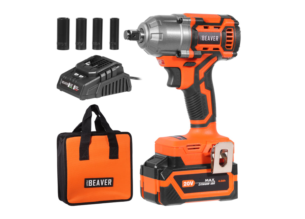 1/2" Impact Wrench - 20V - 4Ah Battery, Accessories & Bag