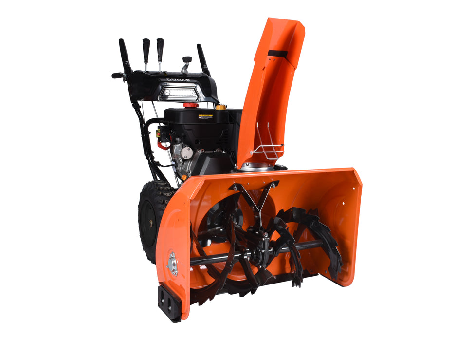 30″ Snow Blower, 302 cc, electric and recoil start, heated handles, LED light
