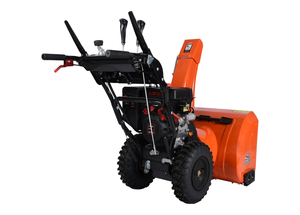 30″ Snow Blower, 302 cc, electric and recoil start, heated handles, LED light
