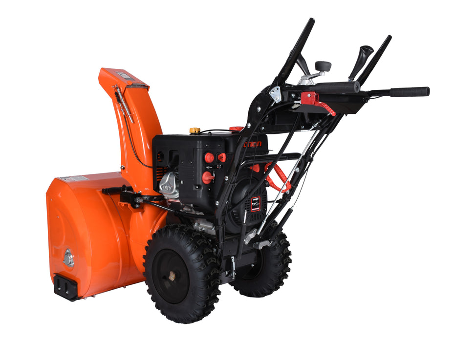 Souffleuse à neige 34″, 375 cm³, démarrage électrique et à rappel, poignées chauffantes, phare DEL