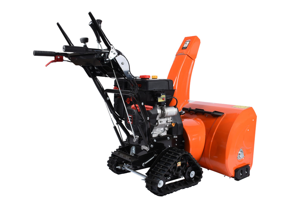 Souffleuse à neige, 34″, 420 cm³, chenilles, démarrage électrique et à rappel, poignées chauffantes, phare DEL (Disponible février 2026)
