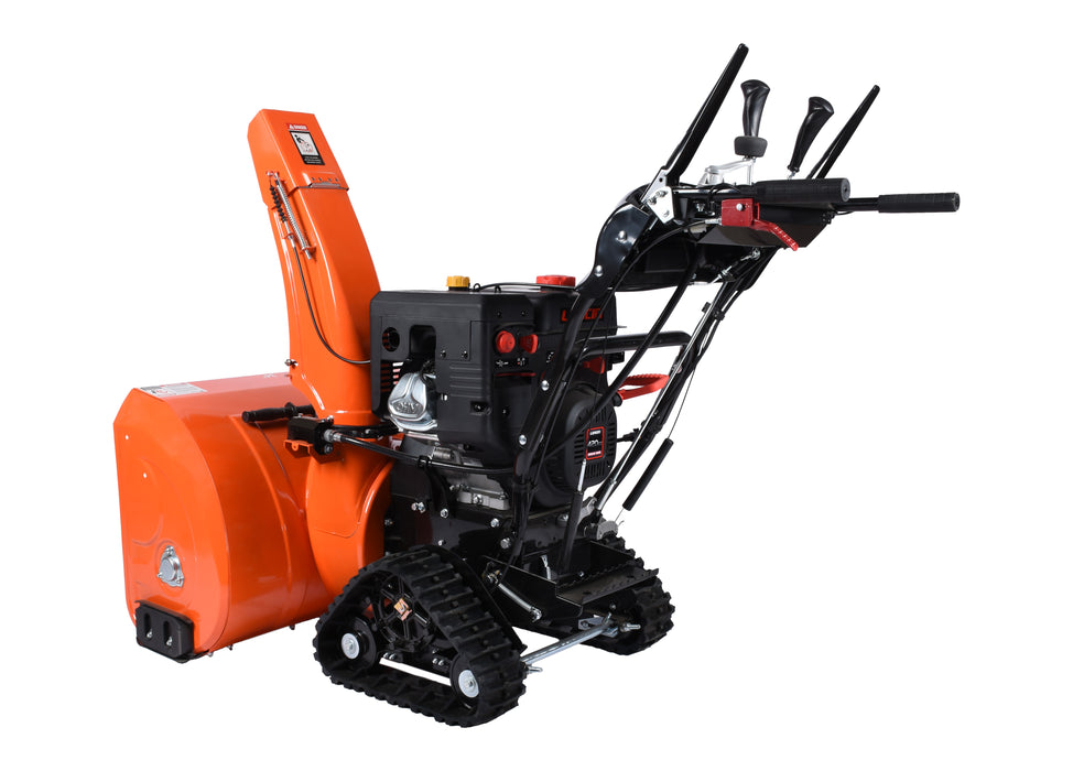 Souffleuse à neige, 34″, 420 cm³, chenilles, démarrage électrique et à rappel, poignées chauffantes, phare DEL (Disponible février 2026)