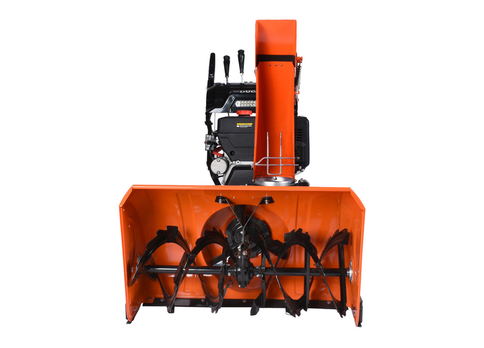 Souffleuse à neige, 34″, 420 cm³, chenilles, démarrage électrique et à rappel, poignées chauffantes, phare DEL (Disponible février 2026)