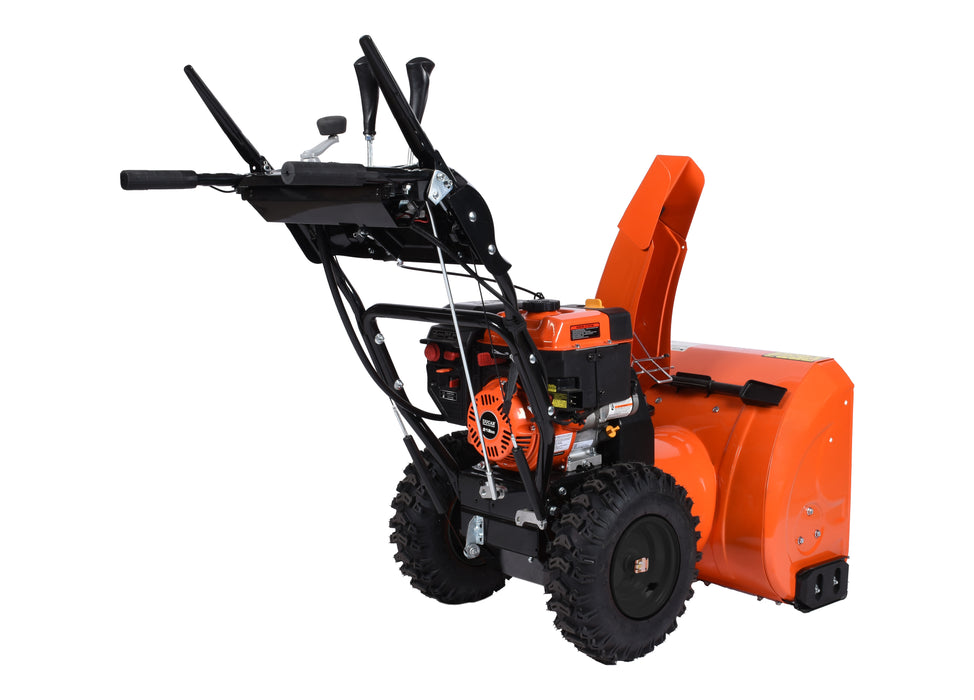 Souffleuse à neige 24″, 212 cm³, démarrage électrique et à rappel, poignées chauffantes, phare DEL