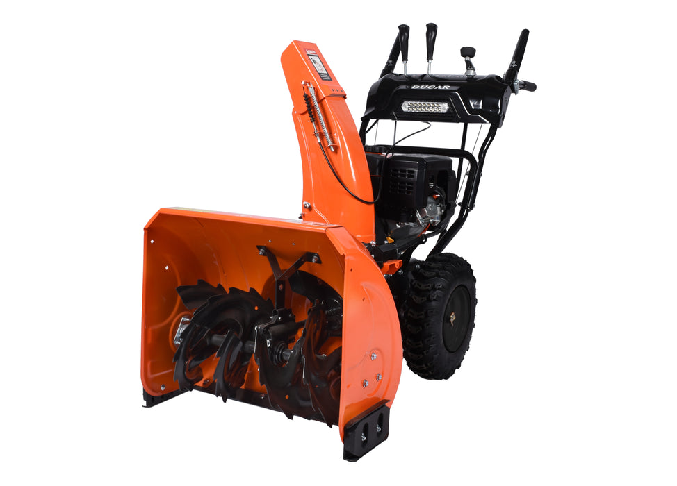 Souffleuse à neige 24″, 212 cm³, démarrage électrique et à rappel, poignées chauffantes, phare DEL