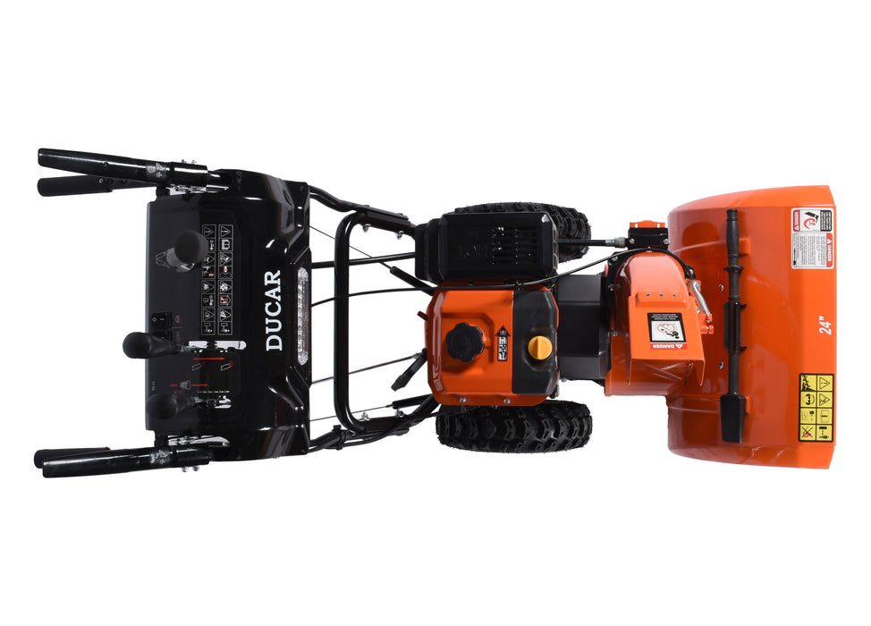 Souffleuse à neige 24″, 212 cm³, démarrage électrique et à rappel, poignées chauffantes, phare DEL