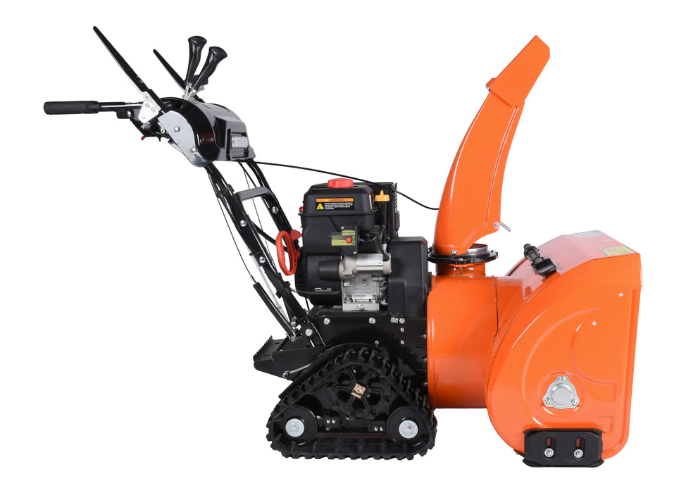 Souffleuse à neige 26″, 252 cm³, chenilles, démarrage électrique et à rappel, poignées chauffantes, phare DEL (Disponible février 2026)