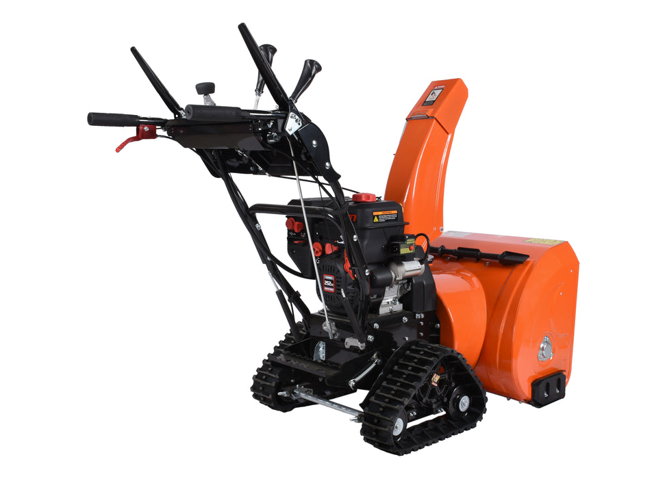 Souffleuse à neige 26″, 252 cm³, chenilles, démarrage électrique et à rappel, poignées chauffantes, phare DEL (Disponible février 2026)