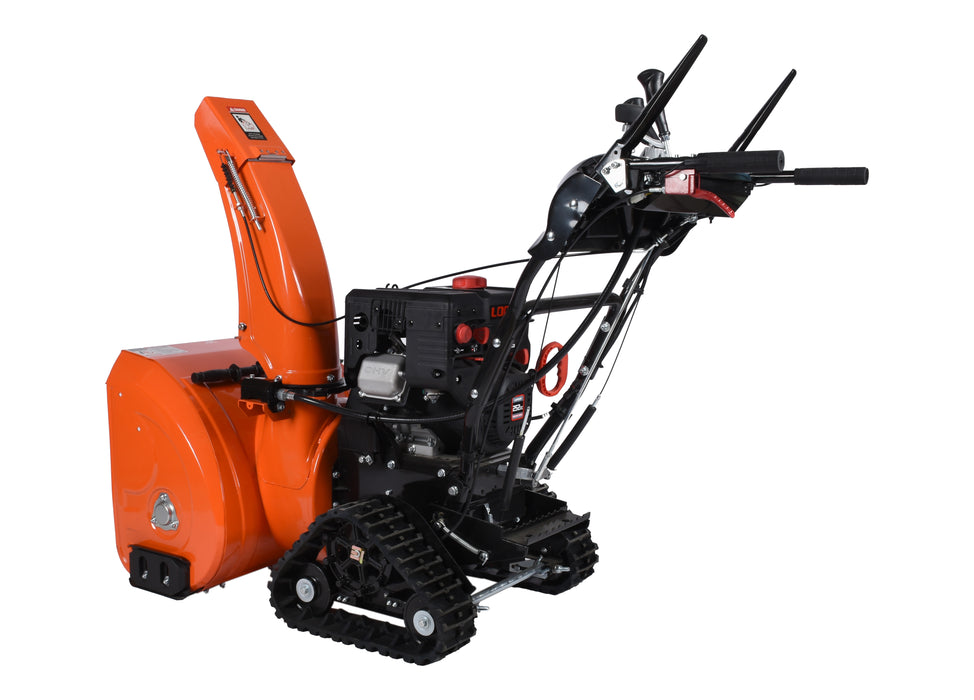 Souffleuse à neige 26″, 252 cm³, chenilles, démarrage électrique et à rappel, poignées chauffantes, phare DEL (Disponible février 2026)