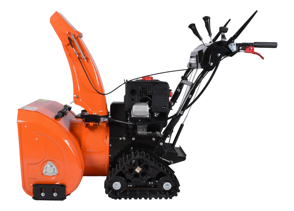 Souffleuse à neige 26″, 252 cm³, chenilles, démarrage électrique et à rappel, poignées chauffantes, phare DEL (Disponible février 2026)