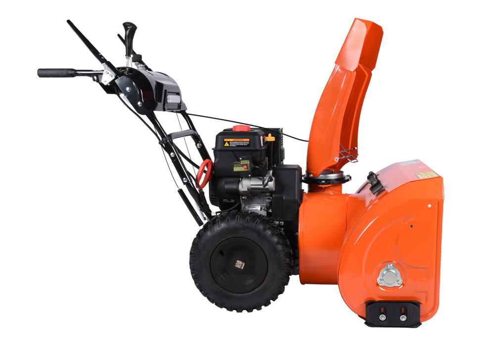 Souffleuse à neige 28″, 252 cm³, démarrage électrique et à rappel, poignées chauffantes, phare DEL