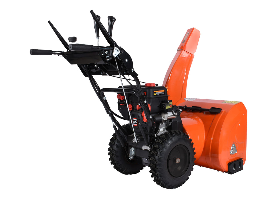 Souffleuse à neige 28″, 252 cm³, démarrage électrique et à rappel, poignées chauffantes, phare DEL