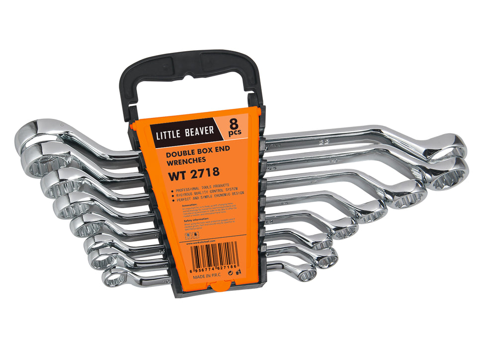 Set of 8 double box end wrenches